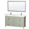 Custom image for Light Green with Brushed Nickel Trim / Carrara Cultured Marble, Rectangular Sink / 58
