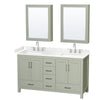 Custom image for Light Green with Brushed Nickel Trim / Carrara Cultured Marble, Rectangular Sink / Medicine Cabinets