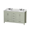 Custom image for Light Green with Brushed Nickel Trim / White Carrara Marble, Oval Sink / No Mirror