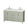 Custom image for Light Green with Brushed Nickel Trim / Giotto Quartz, Rectangular Sink / No Mirror