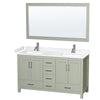 Custom image for Light Green with Brushed Nickel Trim / White Cultured Marble, Rectangular Sink / 58