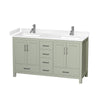 Custom image for Light Green with Brushed Nickel Trim / White Cultured Marble, Rectangular Sink / No Mirror