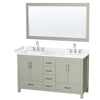 Custom image for Light Green with Brushed Nickel Trim / White Cultured Marble, Rectangular Sink / 58