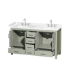Custom image for Light Green with Brushed Nickel Trim / White Cultured Marble, Rectangular Sink / No Mirror