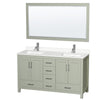 Custom image for Light Green with Brushed Nickel Trim / White Quartz, Rectangular Sink / 58