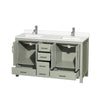 Custom image for Light Green with Brushed Nickel Trim / White Quartz, Rectangular Sink / No Mirror