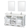 Custom image for White with Brushed Chrome Trim / Carrara Cultured Marble, Rectangular Sink / 24