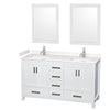 Custom image for White with Brushed Chrome Trim / Carrara Cultured Marble, Rectangular Sink / 24