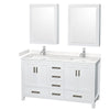 Custom image for White with Brushed Chrome Trim / Carrara Cultured Marble, Rectangular Sink / Medicine Cabinets