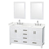 Custom image for White with Brushed Chrome Trim / Carrara Cultured Marble, Rectangular Sink / 24
