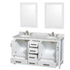 Custom image for White with Brushed Chrome Trim / White Carrara Marble, Oval Sink / 24