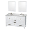 Custom image for White with Brushed Chrome Trim / White Carrara Marble, Oval Sink / 24
