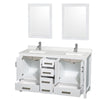Custom image for White with Brushed Chrome Trim / Giotto Quartz, Rectangular Sink / 24