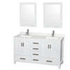 Custom image for White with Brushed Chrome Trim / Giotto Quartz, Rectangular Sink / 24