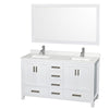 Custom image for White with Brushed Chrome Trim / Giotto Quartz, Rectangular Sink / 58