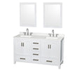 Custom image for White with Brushed Chrome Trim / Giotto Quartz, Rectangular Sink / 24