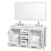Custom image for White with Brushed Chrome Trim / Giotto Quartz, Rectangular Sink / 58