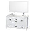 Custom image for White with Brushed Chrome Trim / Giotto Quartz, Rectangular Sink / 58