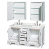 Custom image for White with Brushed Chrome Trim / Giotto Quartz, Rectangular Sink / Medicine Cabinets