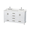 Custom image for White with Brushed Chrome Trim / Giotto Quartz, Rectangular Sink / No Mirror