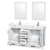 Custom image for White with Brushed Chrome Trim / White Cultured Marble, Rectangular Sink / 24