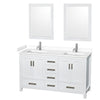 Custom image for White with Brushed Chrome Trim / White Cultured Marble, Rectangular Sink / 24