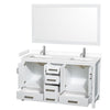 Custom image for White with Brushed Chrome Trim / White Cultured Marble, Rectangular Sink / 58