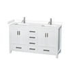 Custom image for White with Brushed Chrome Trim / White Cultured Marble, Rectangular Sink / No Mirror