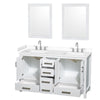 Custom image for White with Brushed Chrome Trim / White Cultured Marble, Rectangular Sink / 24