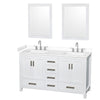 Custom image for White with Brushed Chrome Trim / White Cultured Marble, Rectangular Sink / 24