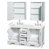 Custom image for White with Brushed Chrome Trim / White Cultured Marble, Rectangular Sink / Medicine Cabinets