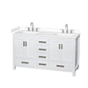 Custom image for White with Brushed Chrome Trim / White Cultured Marble, Rectangular Sink / No Mirror