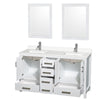 Custom image for White with Brushed Chrome Trim / White Quartz, Rectangular Sink / 24