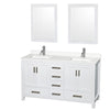 Custom image for White with Brushed Chrome Trim / White Quartz, Rectangular Sink / 24