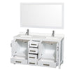 Custom image for White with Brushed Chrome Trim / White Quartz, Rectangular Sink / 58