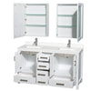Custom image for White with Brushed Chrome Trim / White Quartz, Rectangular Sink / Medicine Cabinets
