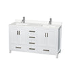 Custom image for White with Brushed Chrome Trim / White Quartz, Rectangular Sink / No Mirror