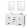 Custom image for White with Brushed Chrome Trim / White Quartz, Rectangular Sink / 24