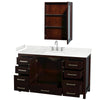Custom image for Espresso with Brushed Chrome Trim / Carrara Cultured Marble, Rectangular Sink / Medicine Cabinet