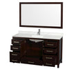 Custom image for Espresso with Brushed Chrome Trim / Giotto Quartz, Rectangular Sink / 58