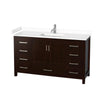 Custom image for Espresso with Brushed Chrome Trim / White Cultured Marble, Rectangular Sink / No Mirror