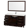 Custom image for Espresso with Brushed Chrome Trim / White Quartz, Rectangular Sink / 58