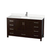 Custom image for Espresso with Brushed Chrome Trim / White Quartz, Rectangular Sink / No Mirror