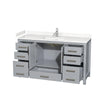 Custom image for Gray with Brushed Chrome Trim / Carrara Cultured Marble, Rectangular Sink / No Mirror
