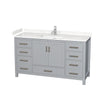 Custom image for Gray with Brushed Chrome Trim / Carrara Cultured Marble, Rectangular Sink / No Mirror