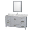 Custom image for Gray with Brushed Chrome Trim / White Carrara Marble, Rectangular Sink / Medicine Cabinet