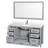 Custom image for Gray with Brushed Chrome Trim / Giotto Quartz, Rectangular Sink / 58