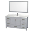 Custom image for Gray with Brushed Chrome Trim / Giotto Quartz, Rectangular Sink / 58