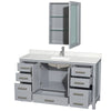 Custom image for Gray with Brushed Chrome Trim / Giotto Quartz, Rectangular Sink / Medicine Cabinet