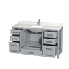 Custom image for Gray with Brushed Chrome Trim / Giotto Quartz, Rectangular Sink / No Mirror